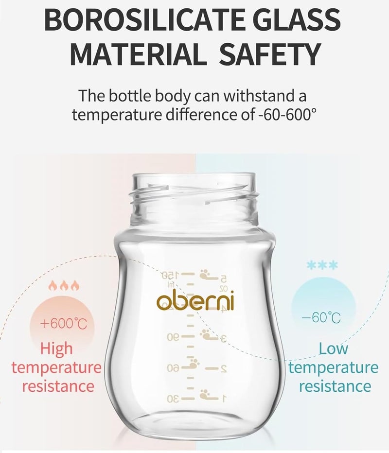 Oberni Anti-Colic Glass Baby Bottles - 2 Pack - Image 5